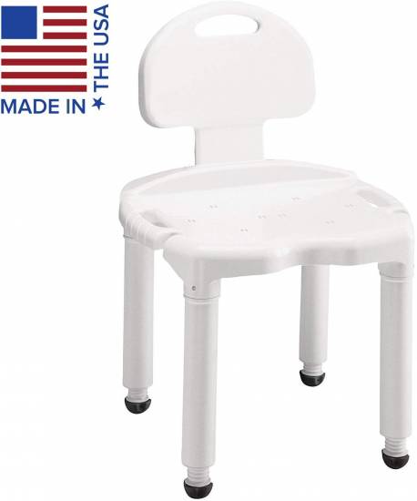 Carex Bath Seat And Shower Chair With Back For Seniors, Elderly, Disabled, Handicap