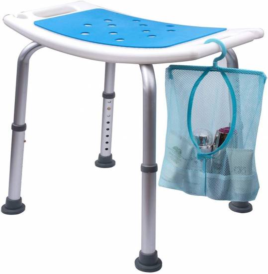 Medokare Shower Stool with Padded Seat - Shower Seat for Seniors with Tote Bag and Handles